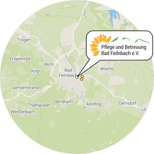 Kartenausschnitt für die Firma Pflege und Betreuung Bad Feilnbach e.V.