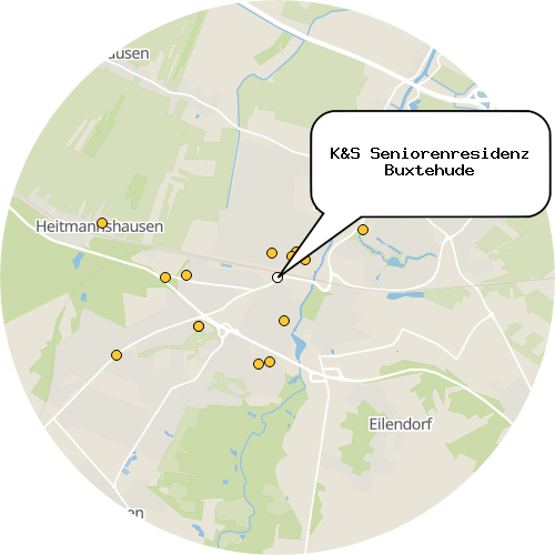 Kartenausschnitt für die Firma K&S Seniorenresidenz Buxtehude