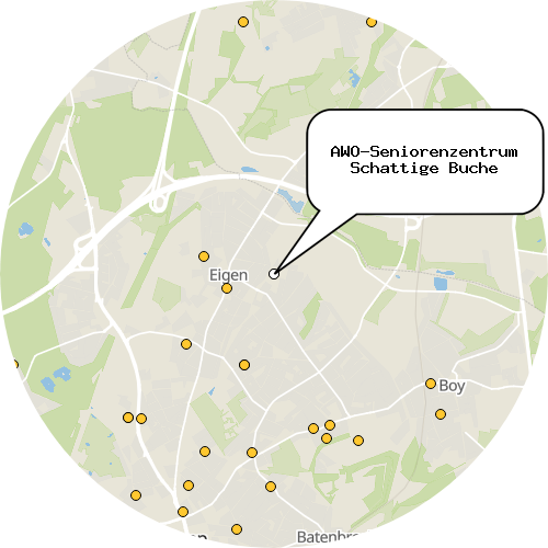 Kartenausschnitt für die Firma AWO-Seniorenzentrum Schattige Buche