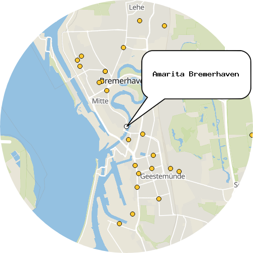 Kartenausschnitt für die Firma Amarita Bremerhaven
