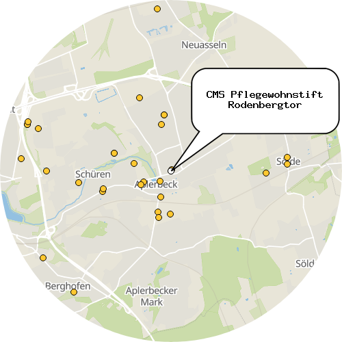 Kartenausschnitt für die Firma CMS Pflegewohnstift Rodenbergtor