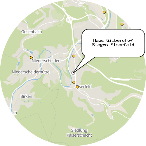Kartenausschnitt für die Firma Haus Gilberghof Siegen-Eiserfeld