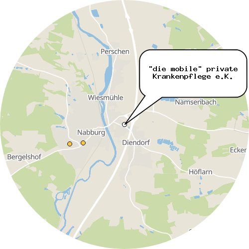 Kartenausschnitt für die Firma "die mobile" private Krankenpflege e.K.