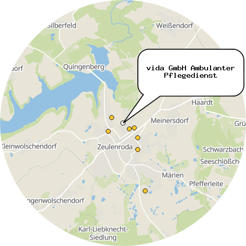 Kartenausschnitt für die Firma vida GmbH Ambulanter Pflegedienst