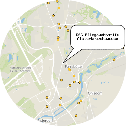 Kartenausschnitt für die Firma DSG Pflegewohnstift Alsterkrugchaussee