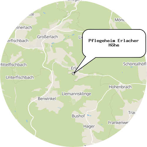 Kartenausschnitt für die Firma Pflegeheim Erlacher Höhe