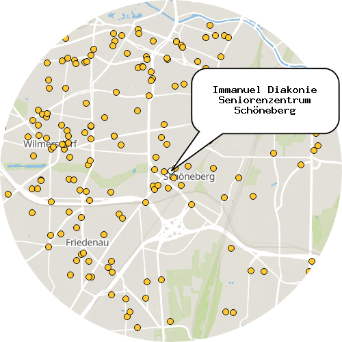 Kartenausschnitt für die Firma Immanuel Diakonie Seniorenzentrum Schöneberg