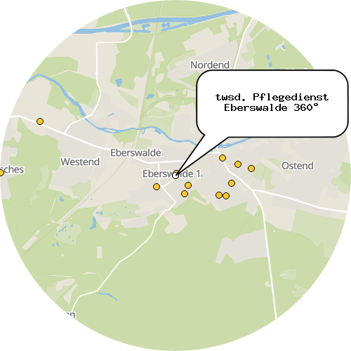Kartenausschnitt für die Firma twsd. Pflegedienst Eberswalde 360°