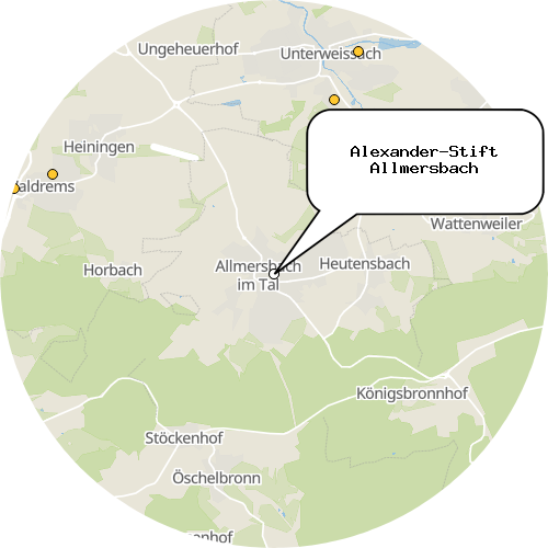 Kartenausschnitt für die Firma Alexander-Stift Allmersbach