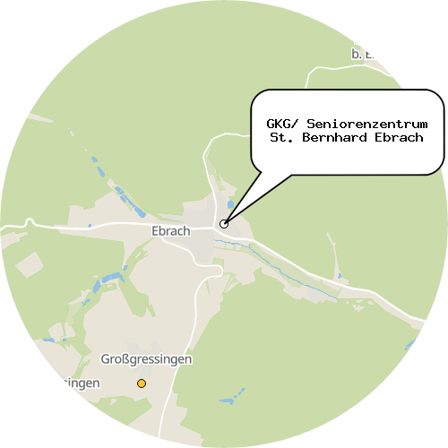 Kartenausschnitt für die Firma GKG/ Seniorenzentrum St. Bernhard Ebrach