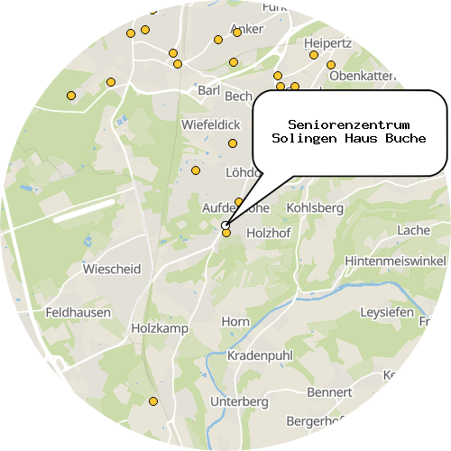 Kartenausschnitt für die Firma Seniorenzentrum Solingen Haus Buche