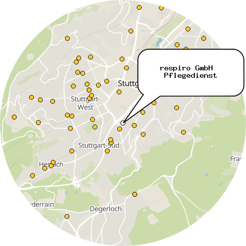 Kartenausschnitt für die Firma respiro GmbH   Pflegedienst