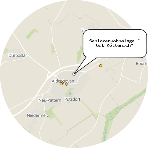 Kartenausschnitt für die Firma Seniorenwohnalage " Gut Köttenich"