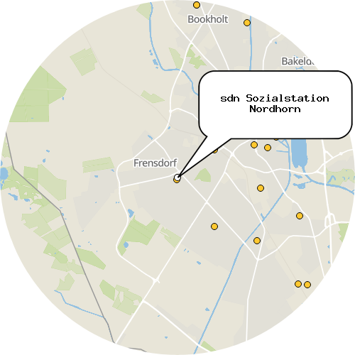 Kartenausschnitt für die Firma sdn Sozialstation Nordhorn