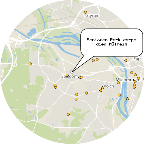 Kartenausschnitt für die Firma Senioren-Park carpe diem Mülheim
