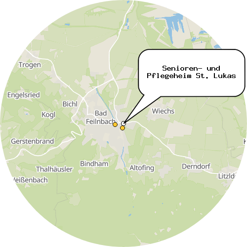 Kartenausschnitt für die Firma Senioren- und Pflegeheim St. Lukas