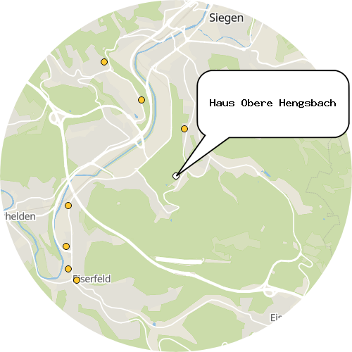 Kartenausschnitt für die Firma Haus Obere Hengsbach