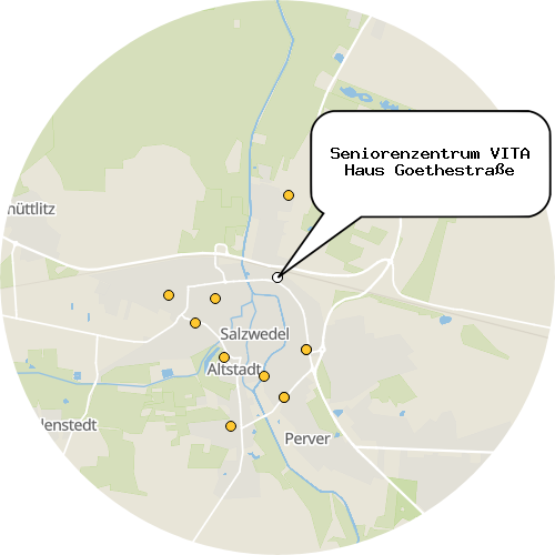 Kartenausschnitt für die Firma Seniorenzentrum VITA Haus Goethestraße