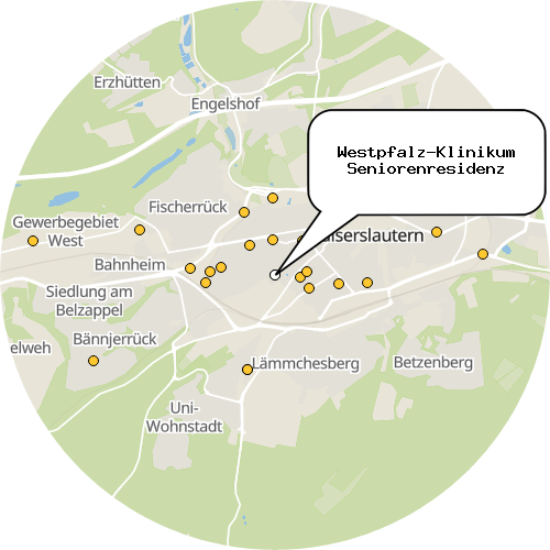 Kartenausschnitt für die Firma Westpfalz-Klinikum Seniorenresidenz