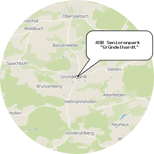 Kartenausschnitt für die Firma ASB Seniorenpark  "Gründelhardt"