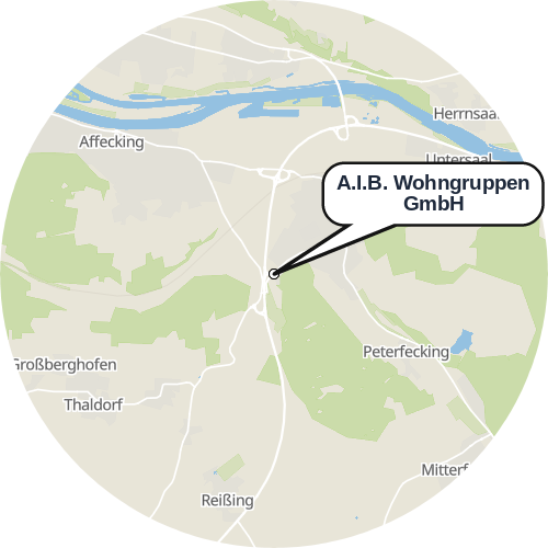 Kartenausschnitt für die Firma A.I.B. Wohngruppen GmbH