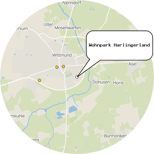 Kartenausschnitt für die Firma Wohnpark Harlingerland