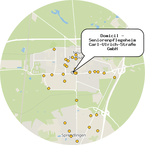 Kartenausschnitt für die Firma Domicil - Seniorenpflegeheim Carl-Ulrich-Straße GmbH