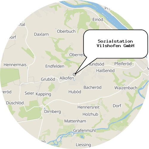 Kartenausschnitt für die Firma Sozialstation Vilshofen GmbH