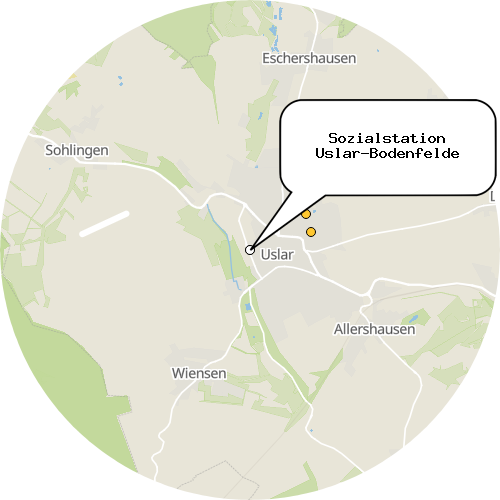 Kartenausschnitt für die Firma Sozialstation Uslar-Bodenfelde