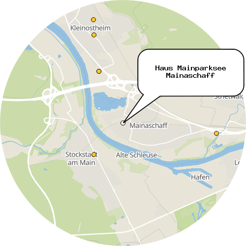 Kartenausschnitt für die Firma Haus Mainparksee Mainaschaff