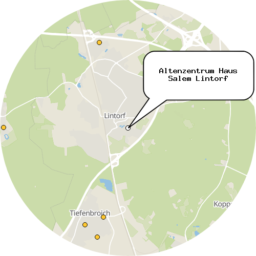 Kartenausschnitt für die Firma Altenzentrum Haus Salem Lintorf