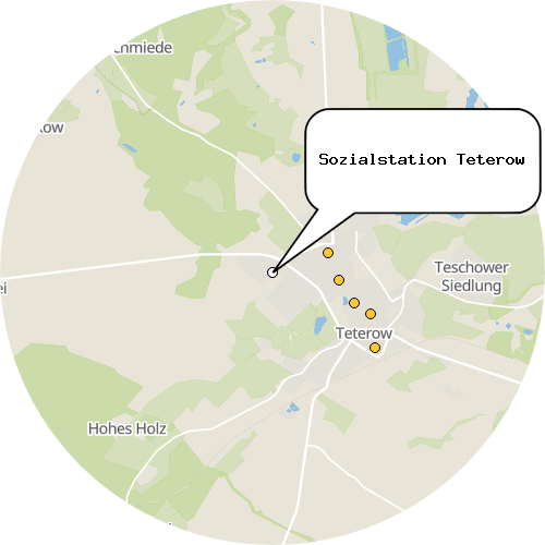Kartenausschnitt für die Firma Sozialstation Teterow