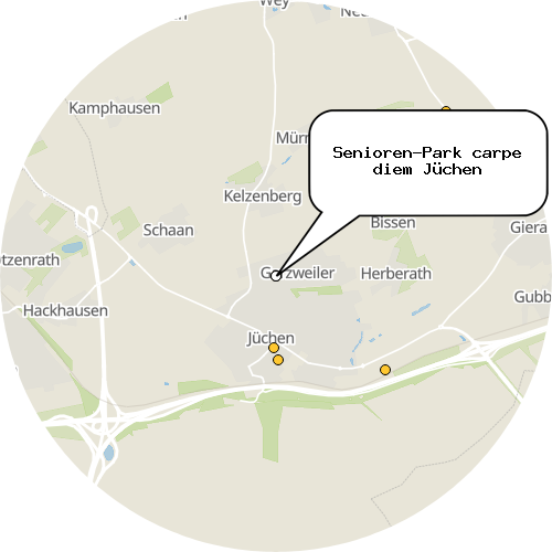 Kartenausschnitt für die Firma Senioren-Park carpe diem Jüchen