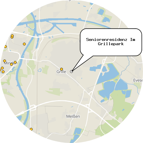 Kartenausschnitt für die Firma Seniorenresidenz Im Grillepark