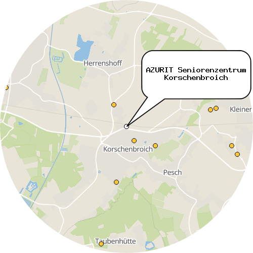 Kartenausschnitt für die Firma AZURIT Seniorenzentrum Korschenbroich