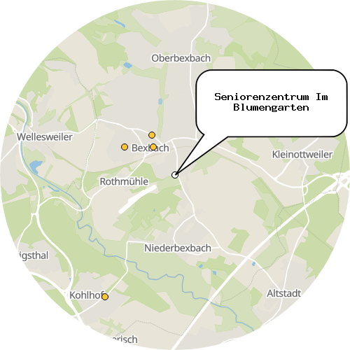 Kartenausschnitt für die Firma Seniorenzentrum Im Blumengarten