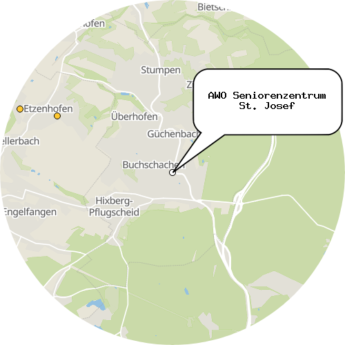 Kartenausschnitt für die Firma AWO Seniorenzentrum St. Josef