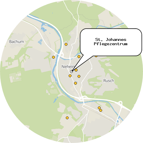 Kartenausschnitt für die Firma St. Johannes Pflegezentrum