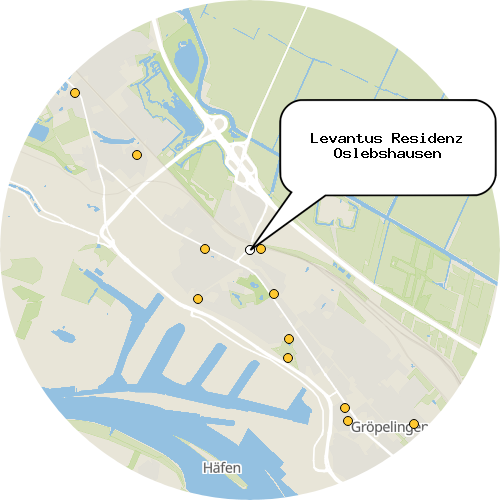Kartenausschnitt für die Firma Levantus Residenz Oslebshausen