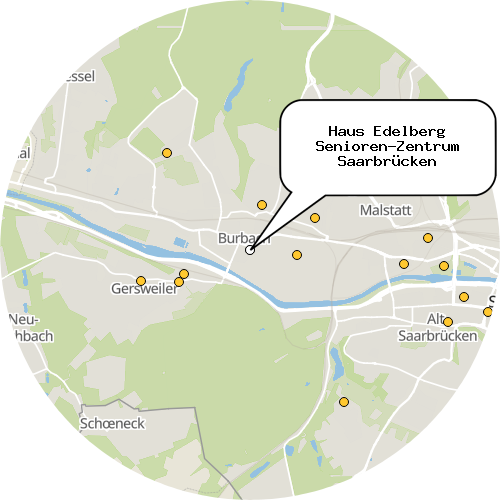 Kartenausschnitt für die Firma Haus Edelberg Senioren-Zentrum Saarbrücken