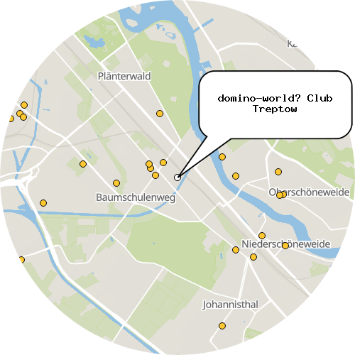 Kartenausschnitt für die Firma domino-world™ Club Treptow