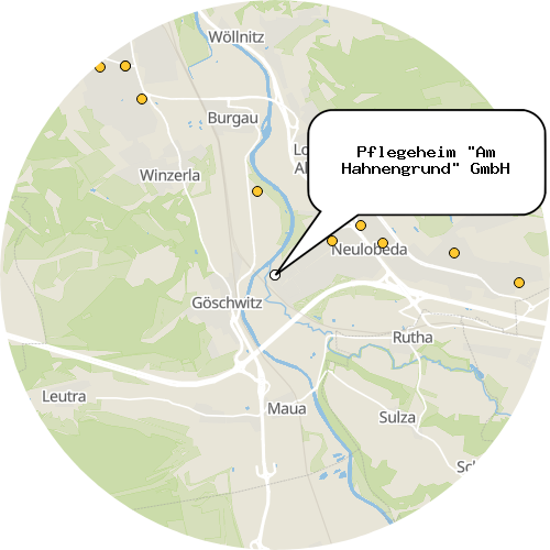 Kartenausschnitt für die Firma Pflegeheim "Am Hahnengrund" GmbH