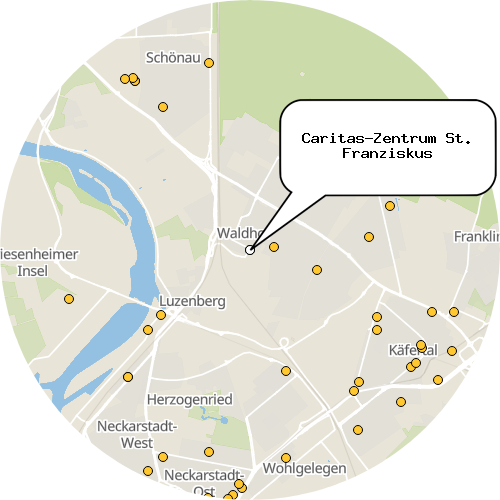 Kartenausschnitt für die Firma Caritas-Zentrum St. Franziskus