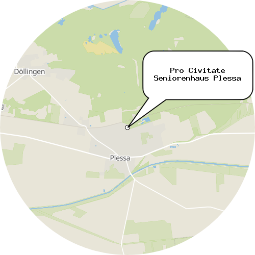 Kartenausschnitt für die Firma Pro Civitate Seniorenhaus Plessa