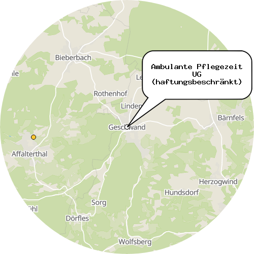 Kartenausschnitt für die Firma Ambulante Pflegezeit UG (haftungsbeschränkt)