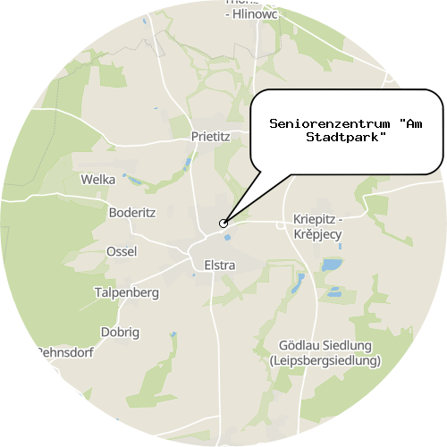 Kartenausschnitt für die Firma Seniorenzentrum "Am Stadtpark"