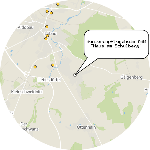 Kartenausschnitt für die Firma Seniorenpflegeheim ASB "Haus am Schulberg"