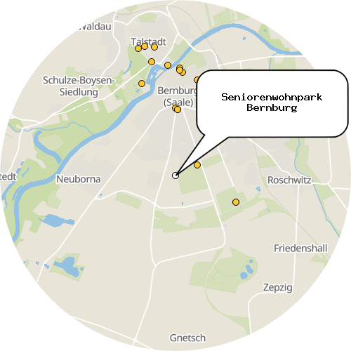 Kartenausschnitt für die Firma Seniorenwohnpark Bernburg