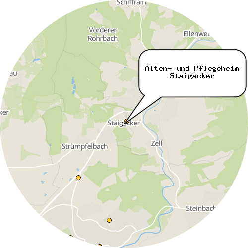 Kartenausschnitt für die Firma Alten- und Pflegeheim Staigacker