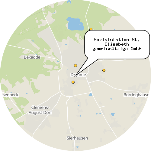 Kartenausschnitt für die Firma Sozialstation St. Elisabeth gemeinnützige GmbH